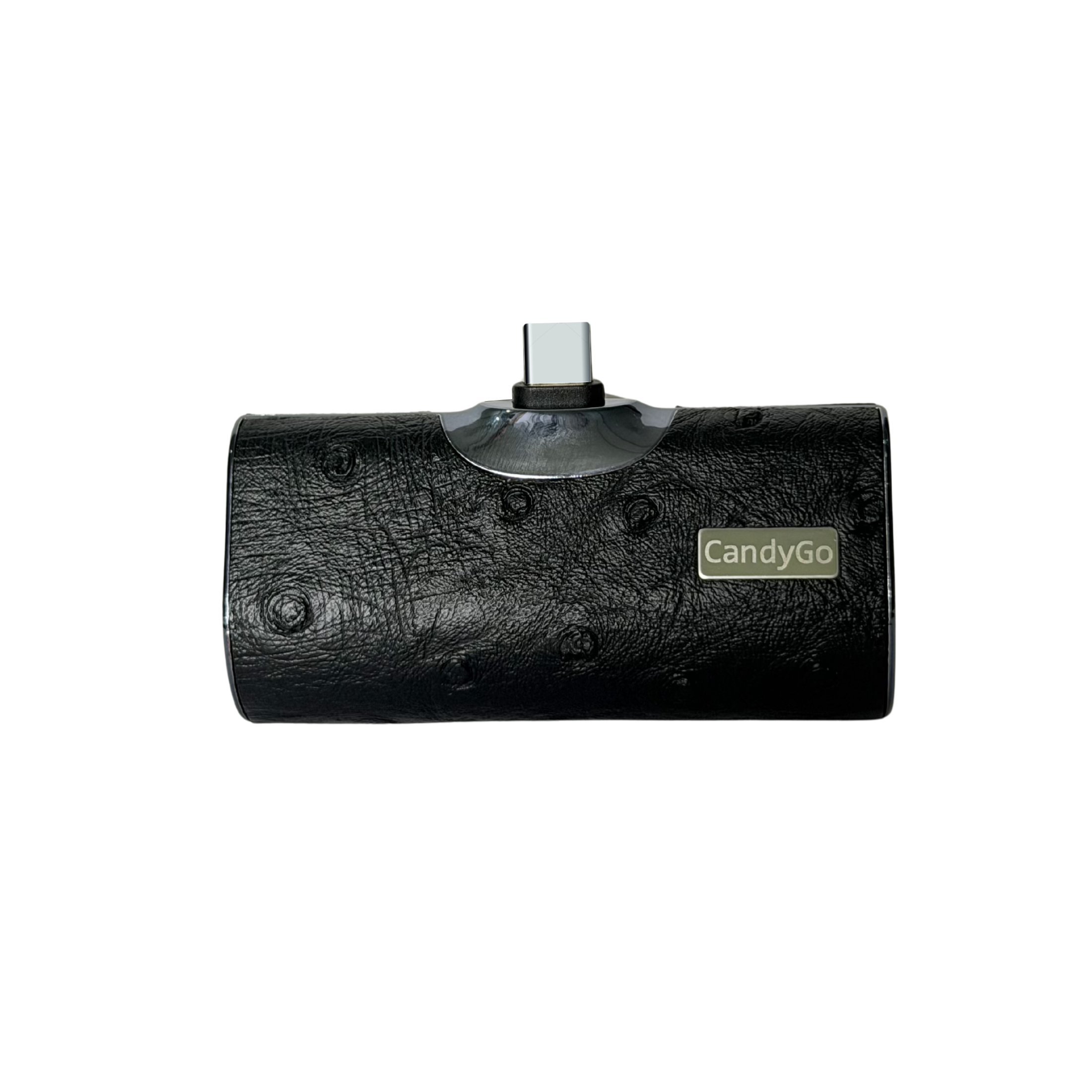 CandyGo Fashion Battery 5000mAh USB-C - Black Ostrich Leather