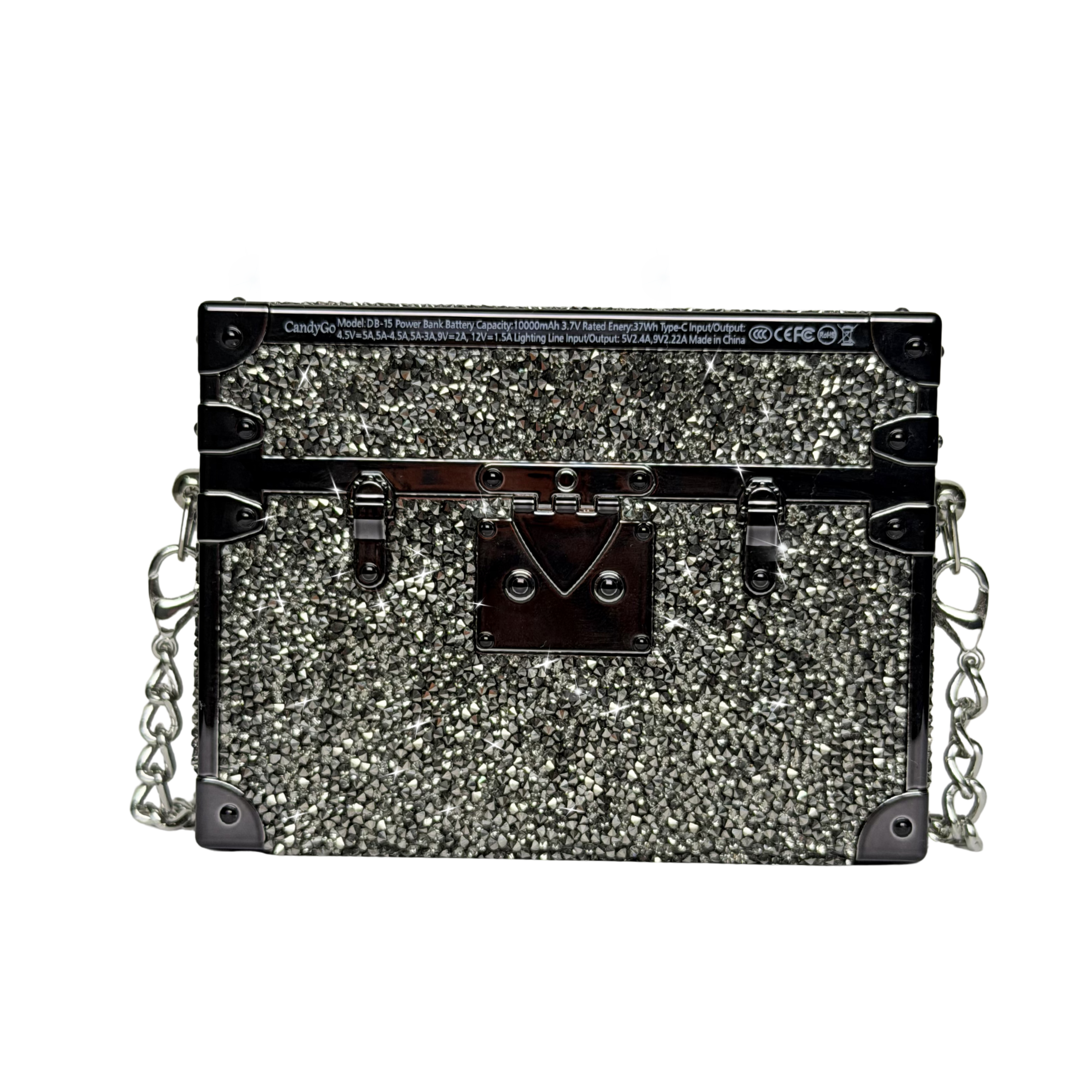 CandyGo Royal Classic Fashion Bag Power Bank 10000mAh Fast Charging 22.5W - Black Diamond