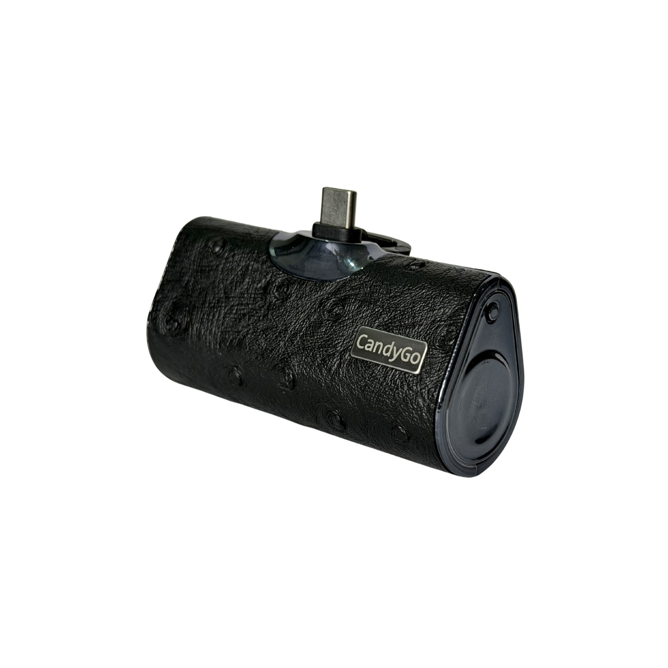 CandyGo Fashion Battery 5000mAh USB-C - Black Ostrich Leather