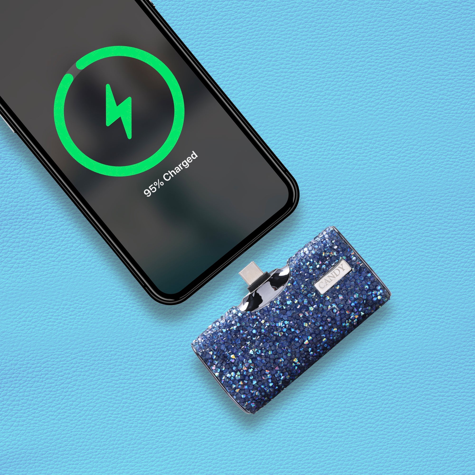 CandyGo Fashion Battery 5000mAh USB-C - Blue Diamond