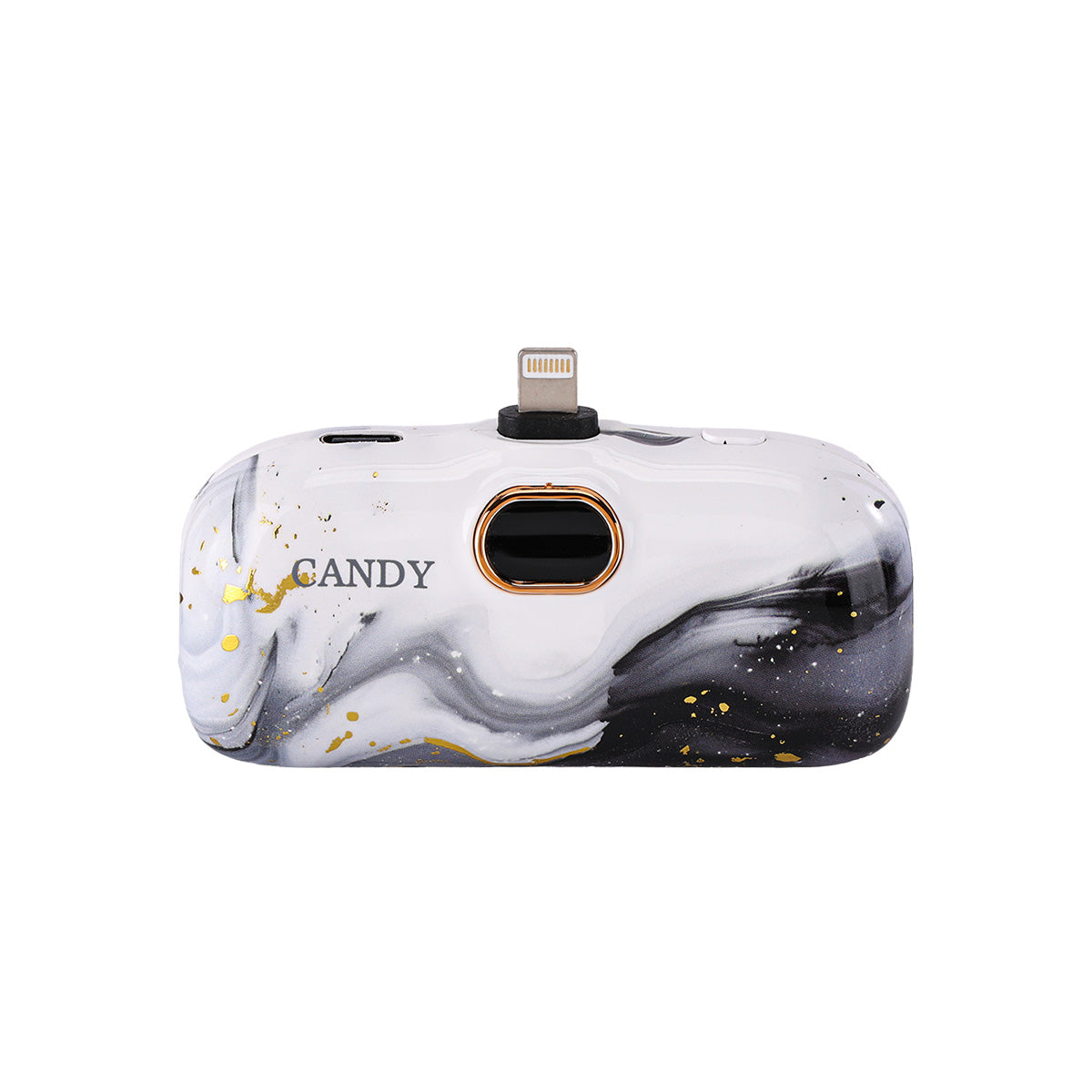 كاندي جو بوكيت باور بنك بقوة 5000 مللي امبير لايتنينج - ابيض اسود لامع