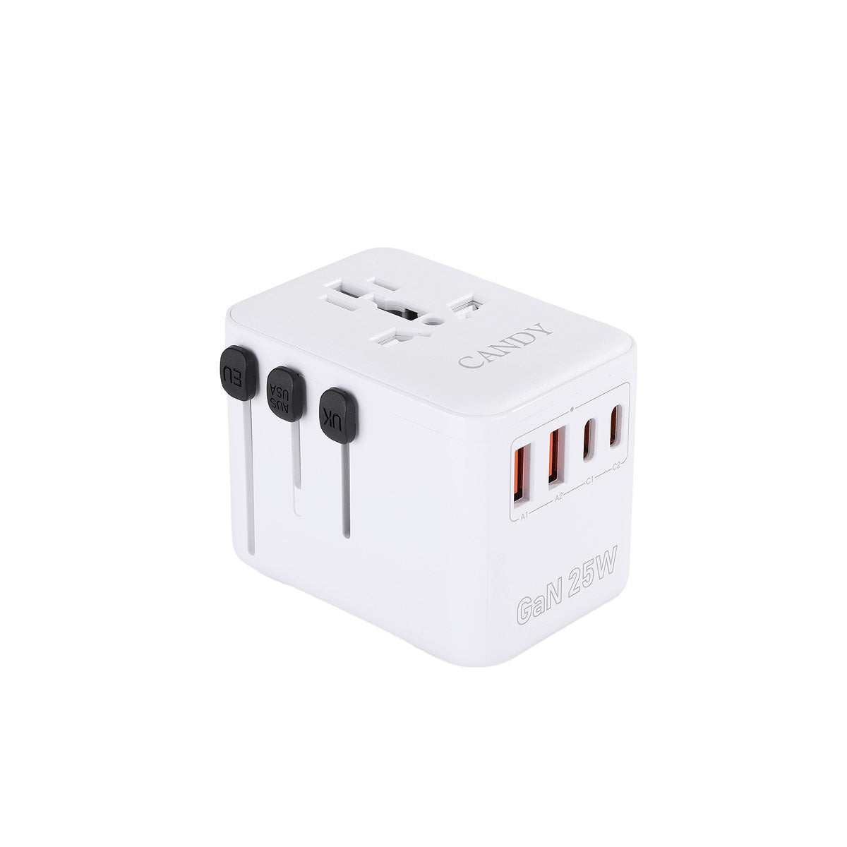 كاندي جو شاحن للسفر 5في1 بتقنية جان تيك - ابيض