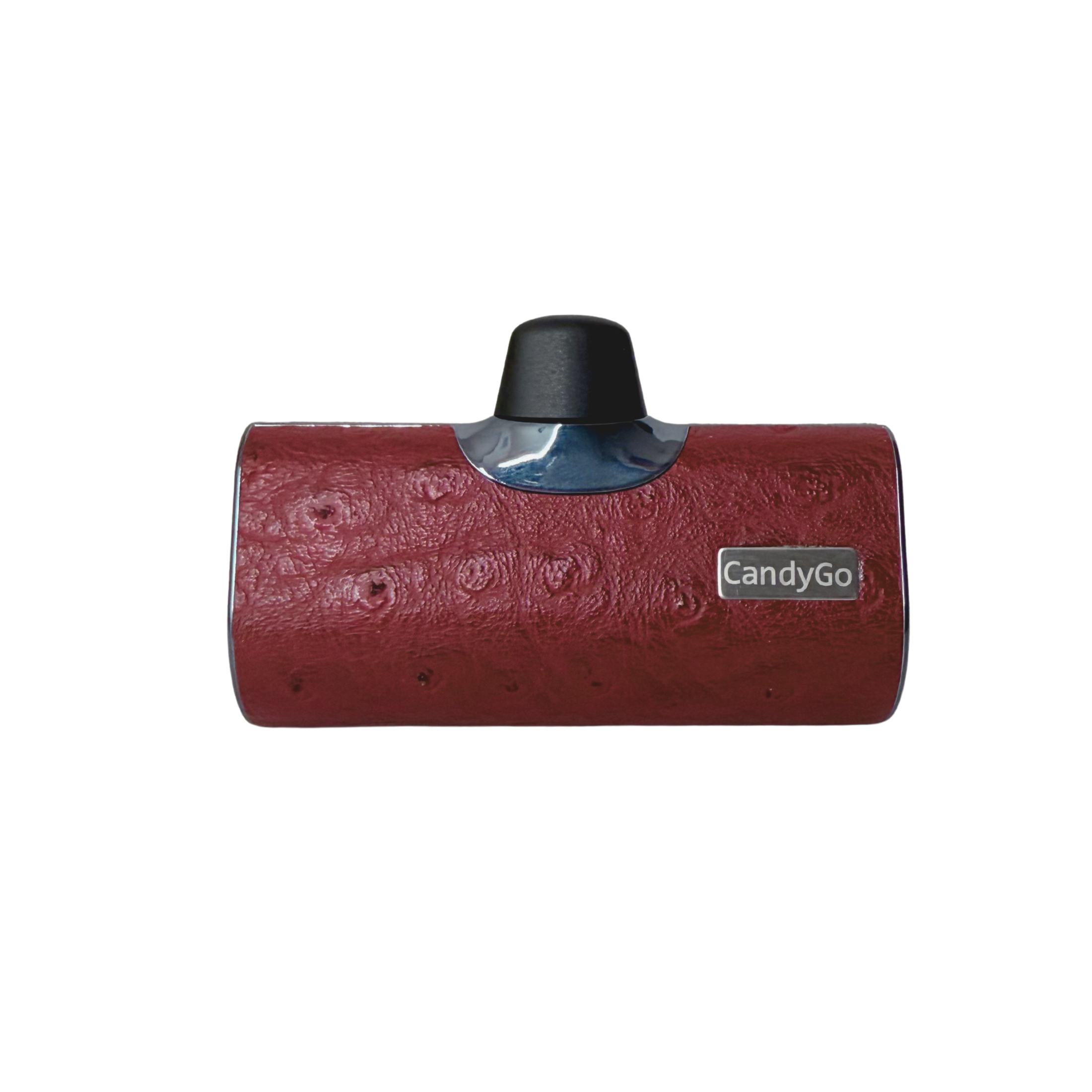 CandyGo Fashion Battery 5000mAh USB-C - Maroon Ostrich Leather