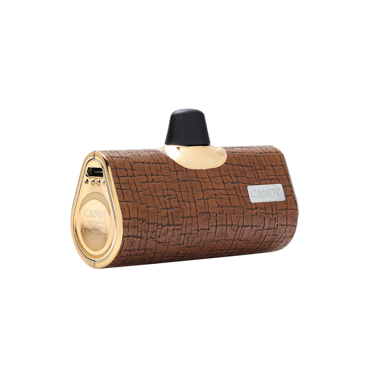 CandyGo Fashion Battery 5000mAh USB-C - Brown Leather