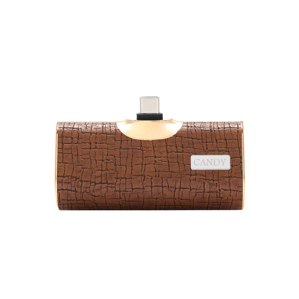 CandyGo Fashion Battery 5000mAh USB-C - Brown Leather