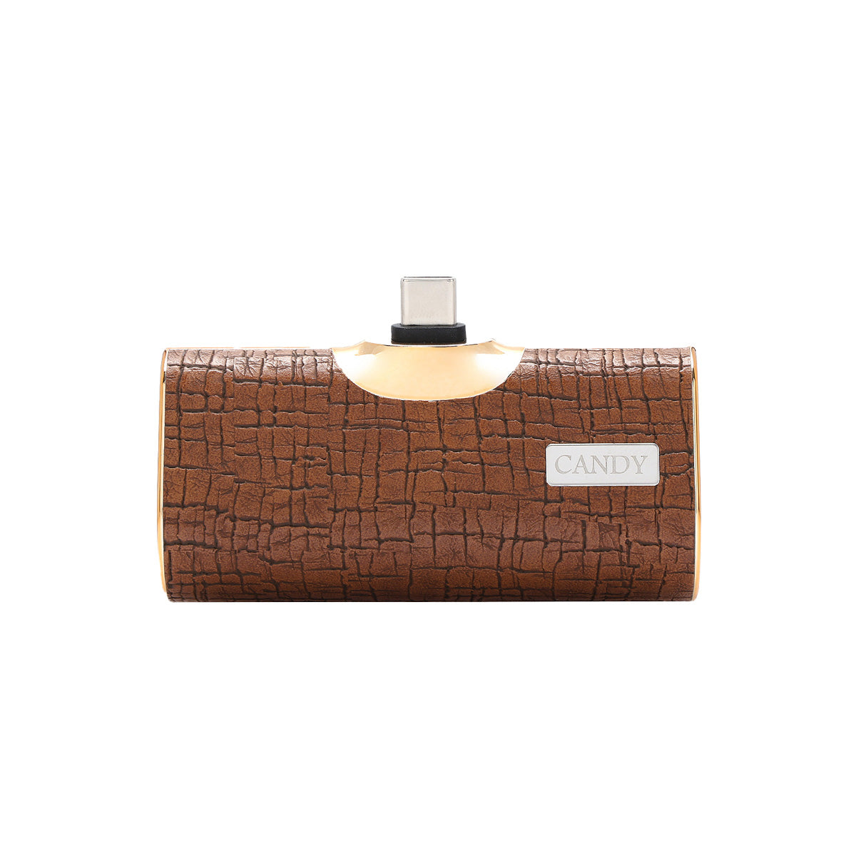 CandyGo Pocket Battery 5000mAh USB-C - Brown Leather