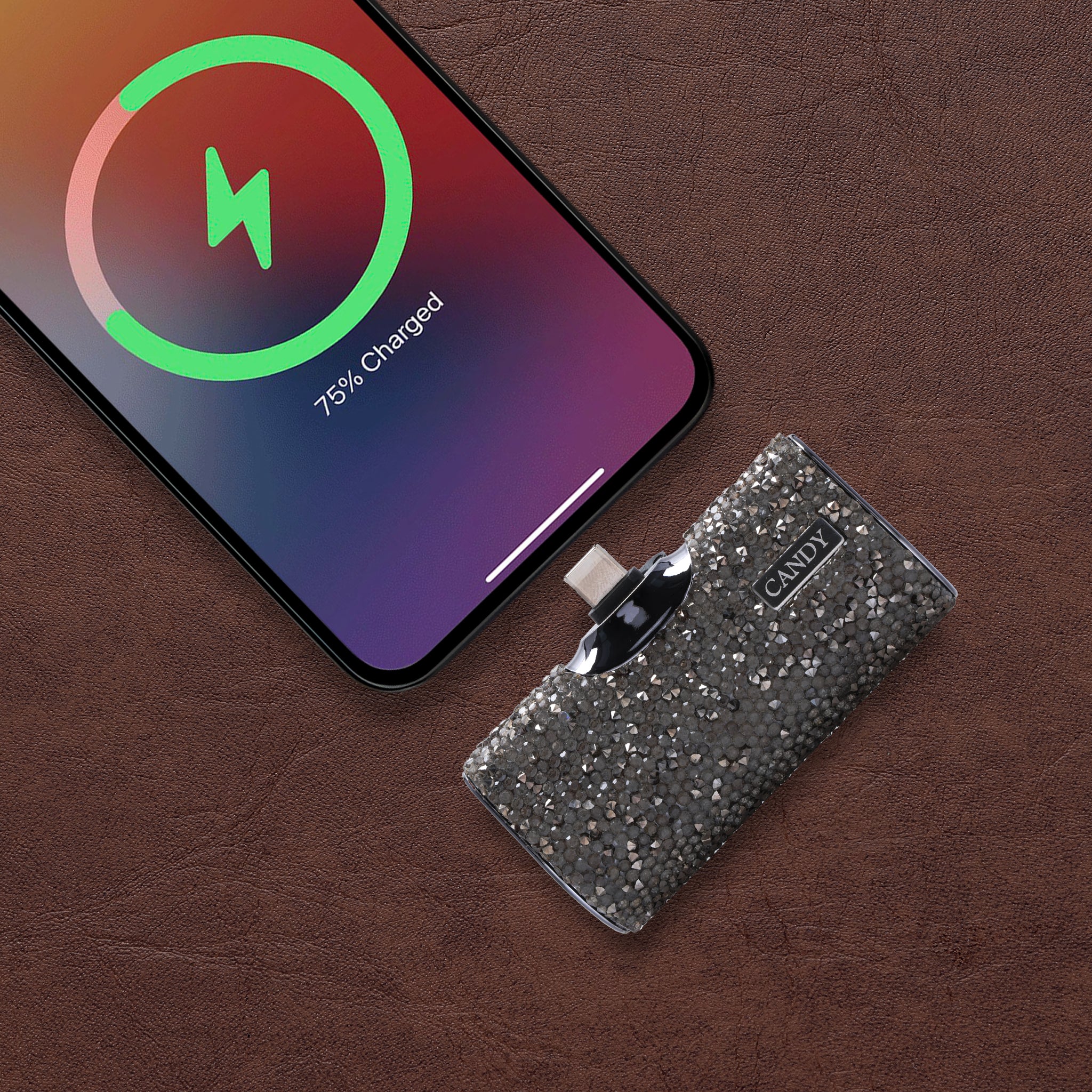 CandyGo Fashion Battery 5000mAh Lightning - Black Diamond