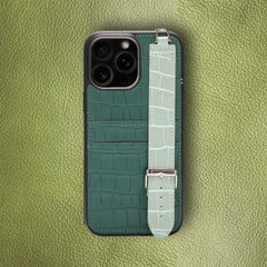 Candy Leather Case For iPhone 16 Pro Max - Peacock Green