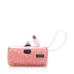 Candy Pocket Battery 5000mAh Lightning With USB-C Cable - Pink Diamond