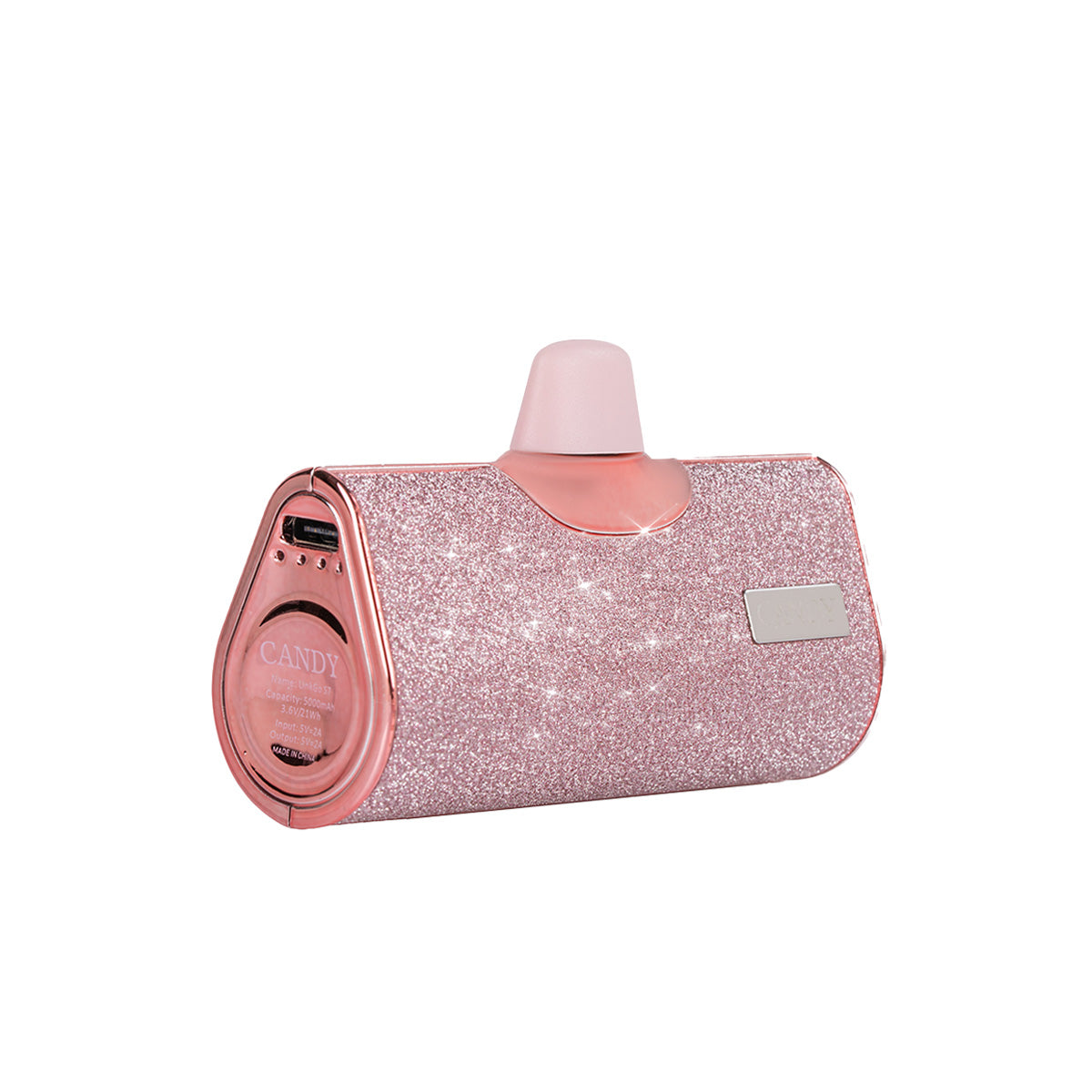 CandyGo Pocket Battery 5000mAh USB-C- Pink Diamond