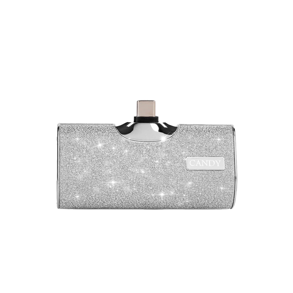 CandyGo Pocket Battery 5000mAh USB-C - Silver Diamond